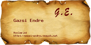 Gazsi Endre névjegykártya